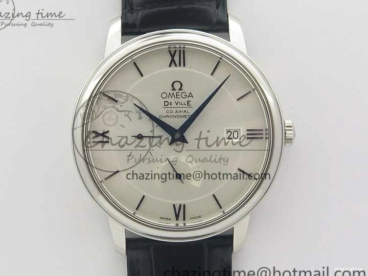 0316 MultiPurpose De Ville Prestige Real PR SS ZF 1:1 Best Edition White Dial Blue Markers on Black Leather Strap MIYOTA 7941